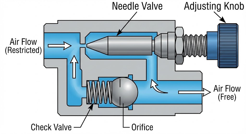 Pneumatic Flow Control Valve Internal Construction and Components Pneumatic Flow Control Valve Internal Construction and Components